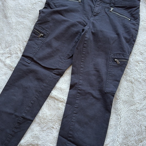 LOFT Black Skinny Ankle Pants  Zip Pocket Utility Style | Stretch Size 6 Petite - Picture 3 of 10